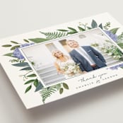 "Hydrangea Frame" - Wedding Thank You Postcards in Periwinkle by Susan Moyal - Detail