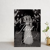 "Timeless" - Wedding Thank You Postcards in Taupe by Leah Bisch - Front