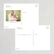 "Timeless" - Wedding Thank You Postcards in Taupe by Leah Bisch - Back of Card