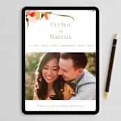 "colorwash floral" - Wedding Thank You Postcards in Blossom by Angela Marzuki - FREE Wedding Website