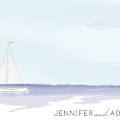 "Set Sail" - Wedding Thank You Postcards in Mediterranean by Sarah Brown - Detail