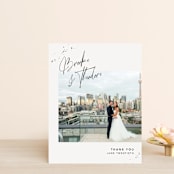 "Signature Style" - Wedding Thank You Postcards in Silk by Design Lotus - Front