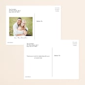 "Signature Style" - Wedding Thank You Postcards in Silk by Design Lotus - Back of Card