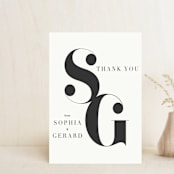 "Modern Initials" - Wedding Thank You Postcards in Buttercream by Lori Wemple - Front
