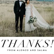 "Bad Dancing" - Wedding Thank You Postcards in Dove by Amy Payne - Detail