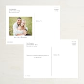 "Slated Forever" - Wedding Thank You Postcards in Chalkboard by GeekInk Design - Back of Card