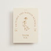 "Floral Type Arch" - Wedding Thank You Postcards in Cream by Baumbirdy - Front