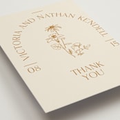 "Floral Type Arch" - Wedding Thank You Postcards in Cream by Baumbirdy - Detail