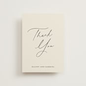 "Scripted Names" - Wedding Thank You Postcards in Ecru by Hooray Creative - Front
