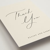 "Scripted Names" - Wedding Thank You Postcards in Ecru by Hooray Creative - Detail