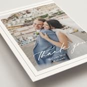 "Modern Air" - Wedding Thank You Postcards in Dusty Blue by Stacey Meacham - Detail