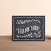 "Alabaster Florals" - Wedding Thank You Postcards in Slate by Jennifer Wick - Front