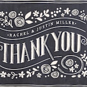 "Alabaster Florals" - Wedding Thank You Postcards in Slate by Jennifer Wick - Detail