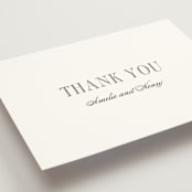 "Hepburn" - Wedding Thank You Postcards in Tuxedo by Megan Davis - Detail