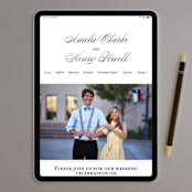 "Hepburn" - Wedding Thank You Postcards in Tuxedo by Megan Davis - FREE Wedding Website