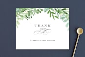 "Leafy ampersand" - Wedding Thank You Postcards in Mint Leaf by Jennifer Wick - Front