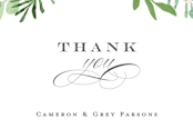 "Leafy ampersand" - Wedding Thank You Postcards in Mint Leaf by Jennifer Wick - Detail