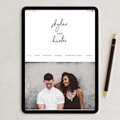 "Funky Names" - Wedding Thank You Postcards in Navy by Phrosné Barwood - FREE Wedding Website