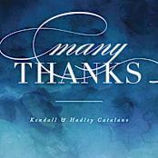 "Indigo Sea" - Wedding Thank You Postcards in Ocean by Kelly Schmidt - Detail
