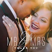 "Scripted Ampersand" - Wedding Thank You Postcards in Midnight by Roxy Cervantes - Detail
