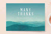 "Misty Mountain Range" - Wedding Thank You Postcards in Sky by Kelly Schmidt - Front