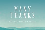 "Misty Mountain Range" - Wedding Thank You Postcards in Sky by Kelly Schmidt - Detail