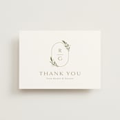 "Soft Sprigs" - Wedding Thank You Postcards in Champagne by Jennifer Postorino - Front
