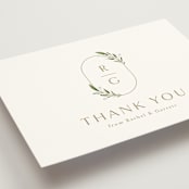 "Soft Sprigs" - Wedding Thank You Postcards in Champagne by Jennifer Postorino - Detail