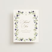 "Wildflower Trellis" - Wedding Thank You Postcards in Iris by Everett Paper Goods - Front