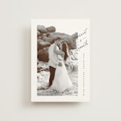 "Scripted Elegance" - Wedding Thank You Postcards in Linen by Ana de Sousa - Front