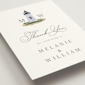 "East Coast Lighthouse" - Wedding Thank You Postcards in Snow by Becky Nimoy - Detail