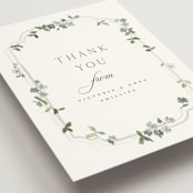 "Wistful" - Wedding Thank You Postcards in Mist by Everett Paper Goods - Detail