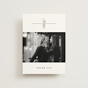 "Grand Scale" - Wedding Thank You Postcards in Caviar by Olivia Raufman - Front