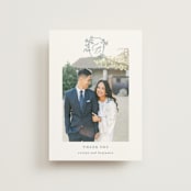"Close to my Heart" - Wedding Thank You Postcards in Twilight Whisper by Design Lotus - Front