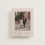 "Arch Monogram" - Wedding Thank You Postcards in Dusty Rose by Kelly Schmidt - Front
