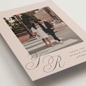 "Arch Monogram" - Wedding Thank You Postcards in Dusty Rose by Kelly Schmidt - Detail