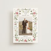 "Ornate" - Wedding Thank You Postcards in Peony by Sarah Knight - Front