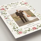 "Ornate" - Wedding Thank You Postcards in Peony by Sarah Knight - Detail