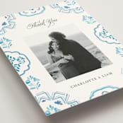 "Almafi" - Wedding Thank You Postcards in Cerulean by Itsy Belle Studio - Detail