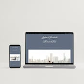 "Ritzy" - Wedding Thank You Postcards in French Blue by Nicoletta Savod - FREE Wedding Website