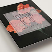 "Museum" - Wedding Thank You Postcards in Burgundy by Nazia Hyder - Detail
