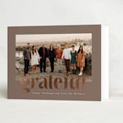 "Ever Grateful" - Thanksgiving Cards in Warm Pine by AK Graphics - Folded Card