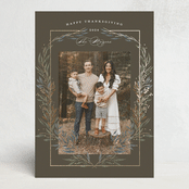"Thanksgiving Crest" - Thanksgiving Cards in Chestnut by Susan Zinader - Front