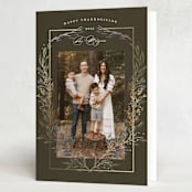 "Thanksgiving Crest" - Thanksgiving Cards in Chestnut by Susan Zinader - Folded Card