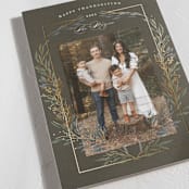 "Thanksgiving Crest" - Thanksgiving Cards in Chestnut by Susan Zinader - Detail