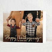 "Happy Thanksgiving" - Thanksgiving Cards in Lemon by Hooray Creative - Folded Card