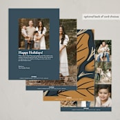 "Grateful Grid" - Thanksgiving Cards in Navy by Erin L. Wilson - Back of Card Options