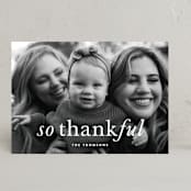 "Emphasized Thanks" - Thanksgiving Cards in Snow by Kimberly FitzSimons - Front