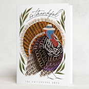 "Thankful Turkey" - Thanksgiving Cards in Grass by Grae - Folded Card