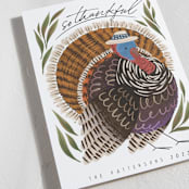 "Thankful Turkey" - Thanksgiving Cards in Grass by Grae - Detail